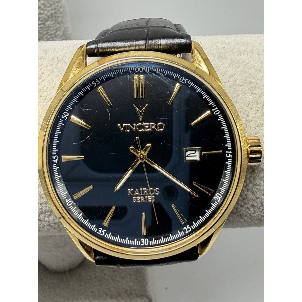 Vincero Kairos New Battery Mens Watch 42MM 8"‎ Leather Band